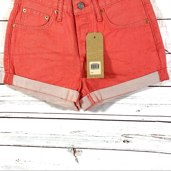 Levis 501 Women’s Shorts Mid Rise Non Stretch Pink - Picture 4 of 11
